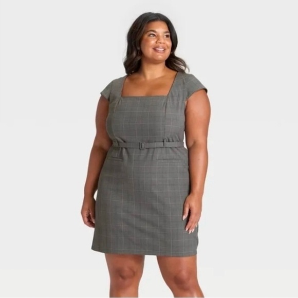 a new day Charcoal Plaid Mini Dress - Picture 2 of 3